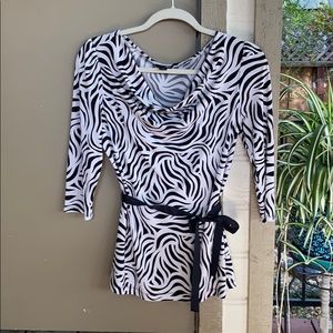 Animal prints tie front shirt